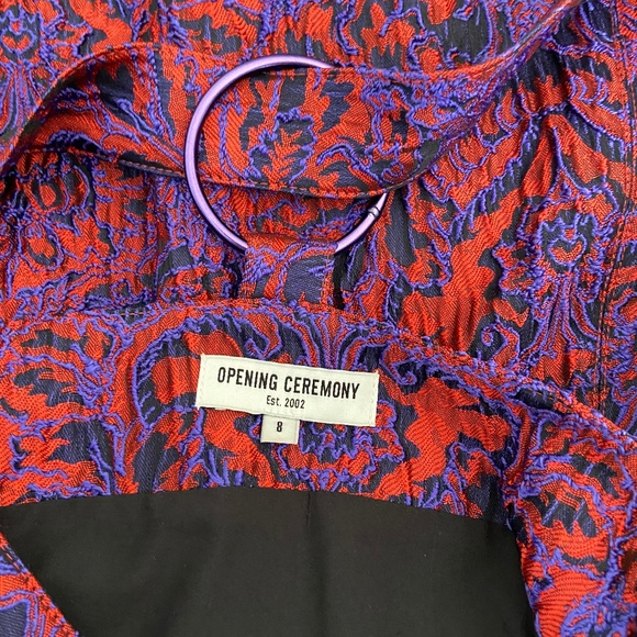 OPENING CEREMONY William Printed Buckle Mini Dress - size 8 - Picture 8 of 11